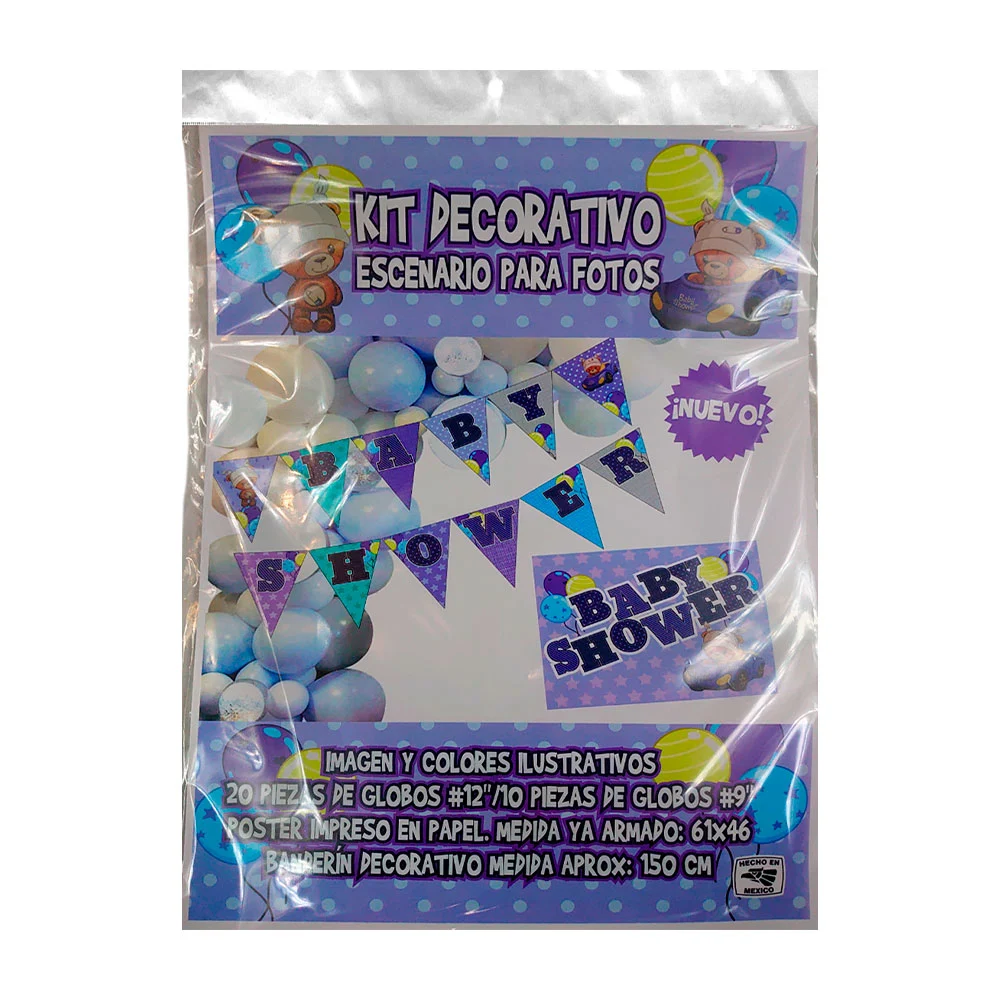 Kit decorativo de escenario para fotos con temática de baby shower niño