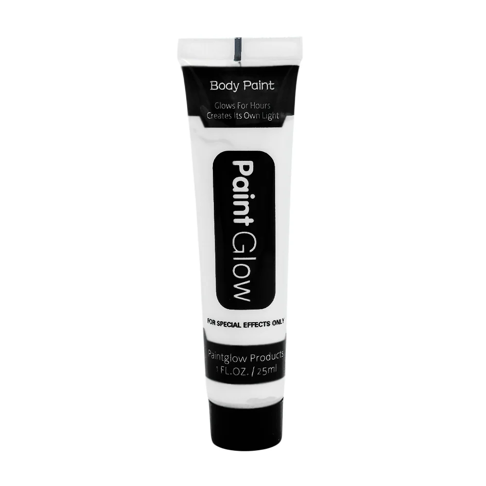 1pza Tubo pequeño de pintura blanca corporal para maquillaje de halloween