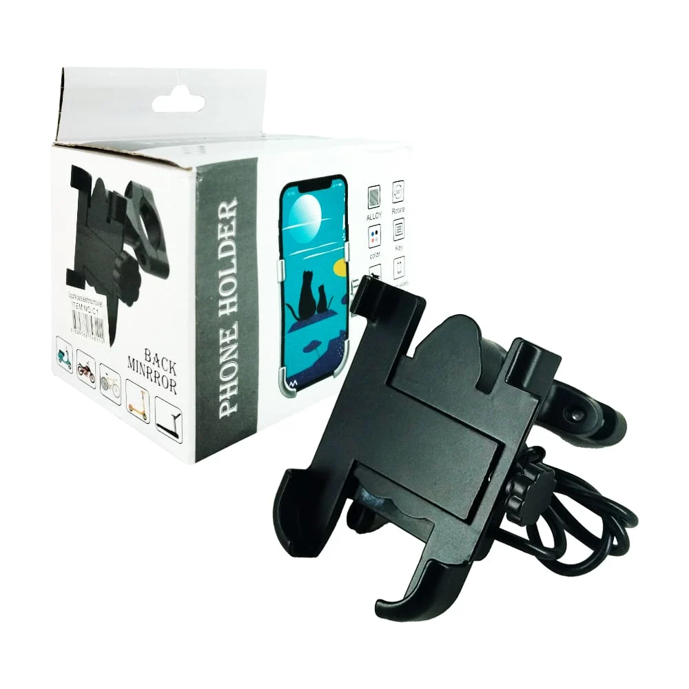 Soporte metálico de teléfono celular para bicicleta y motocicleta / phone holder