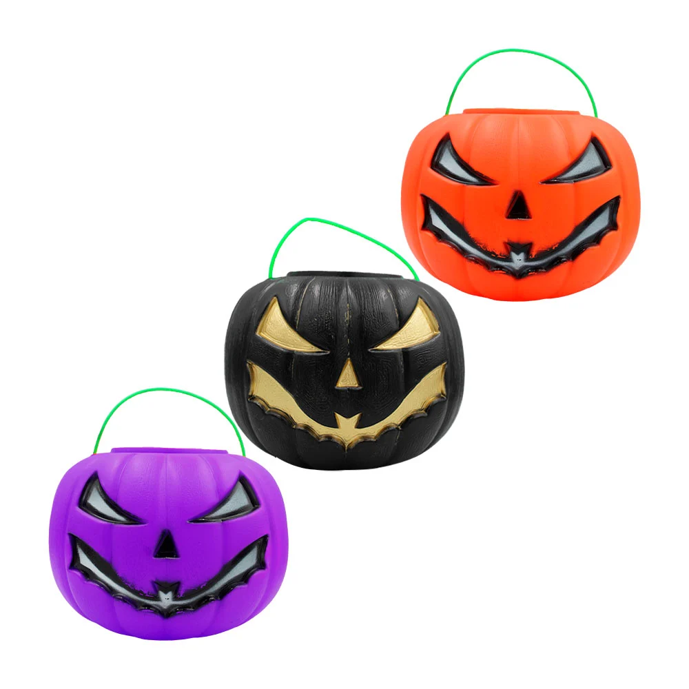 Calabaza jumbo con sonrisa de murciélago para pedir dulces, 16.5cmx23cm