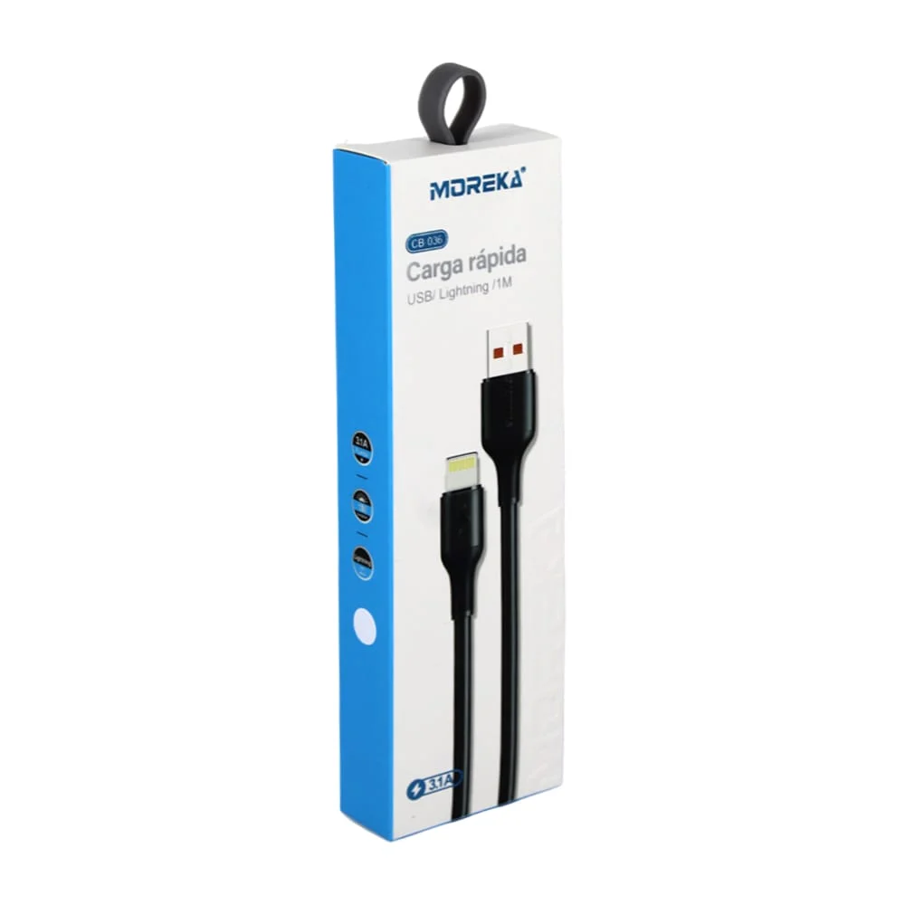 Cable de transferencia de datos y carga rápida con entrada usb-lightning, 1m, 3.1a / cb-036