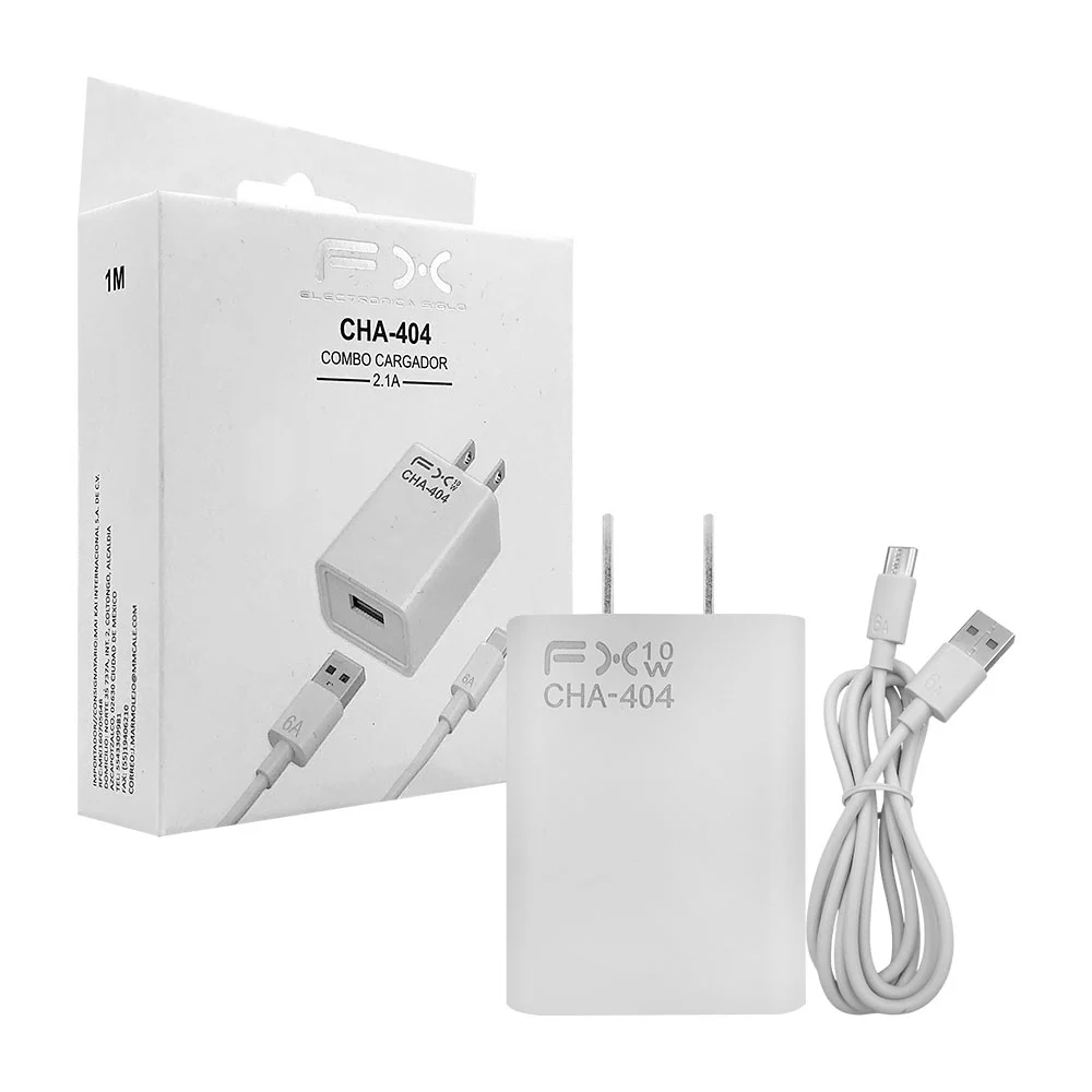 Combo cargador de carga rápida con cable usb a usb tipo c y cubo a 10.5w