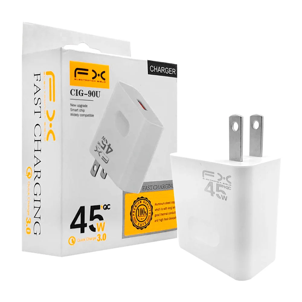 1pza Cubo cargador de carga rápida con capacidad máxima de 45w y entrada usb