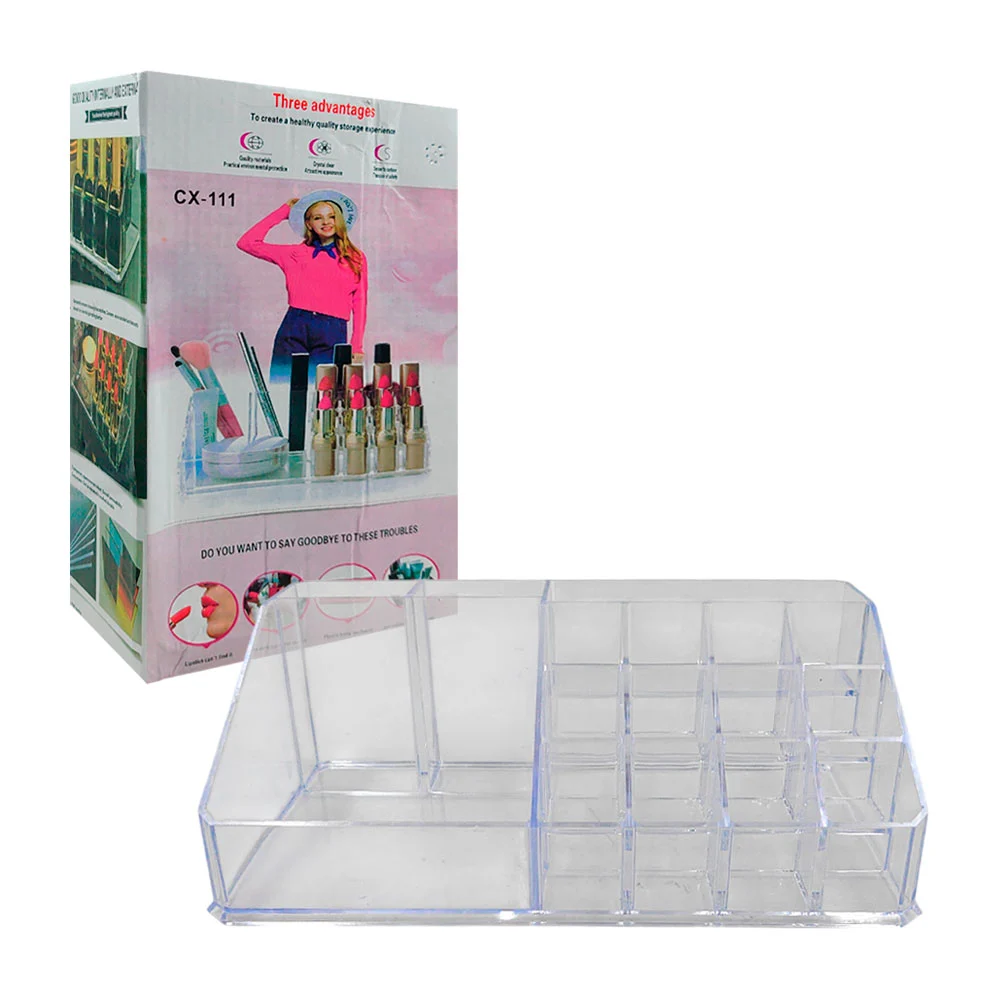 Organizador de maquillaje con 16 compartimentos de diversos tamaños / cx-111