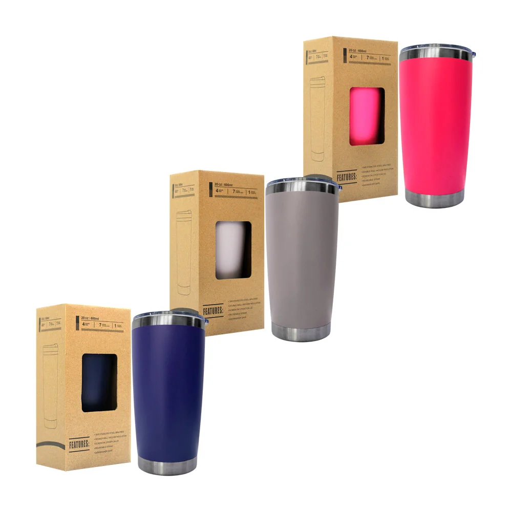 Vaso termo metálico con tapadera transparente de 600ml, varios colores / de-20