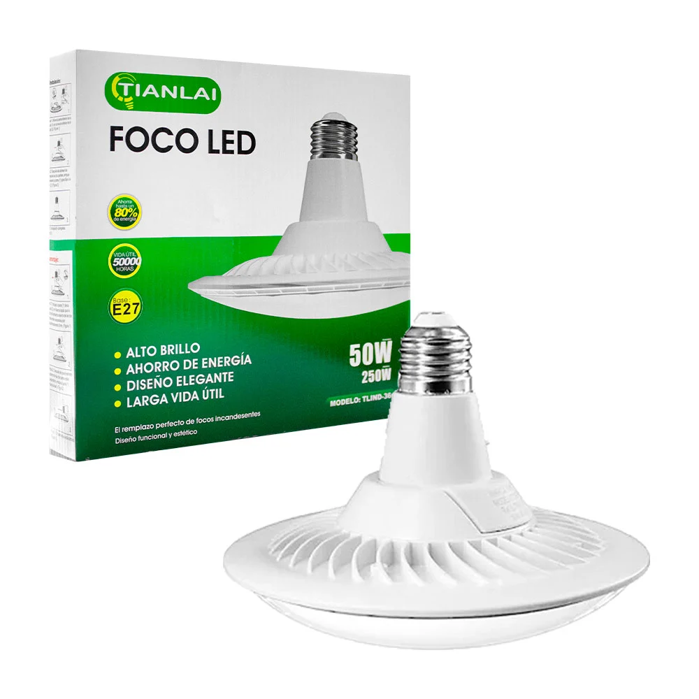 Foco led desmontable, tipo plafón 50w-250w / tlind-36 / e27w50t22
