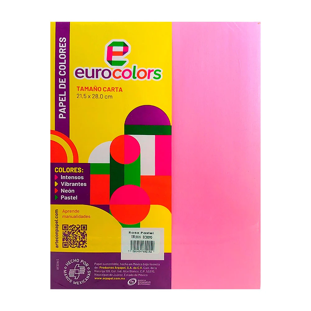 Paquete con 100 hojas eurocolors tamaño...