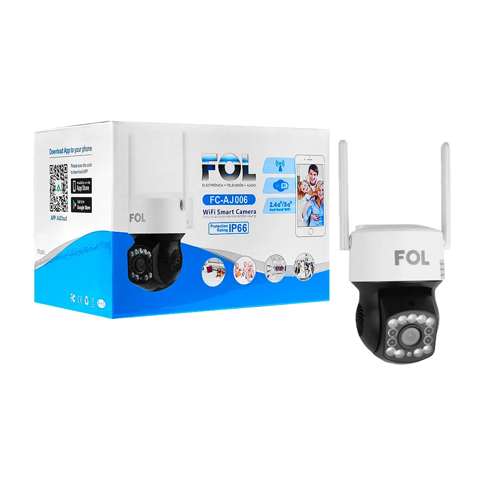 Cámara fol de seguridad wifi con protección ip66 y 2 antenas / fc-aj006