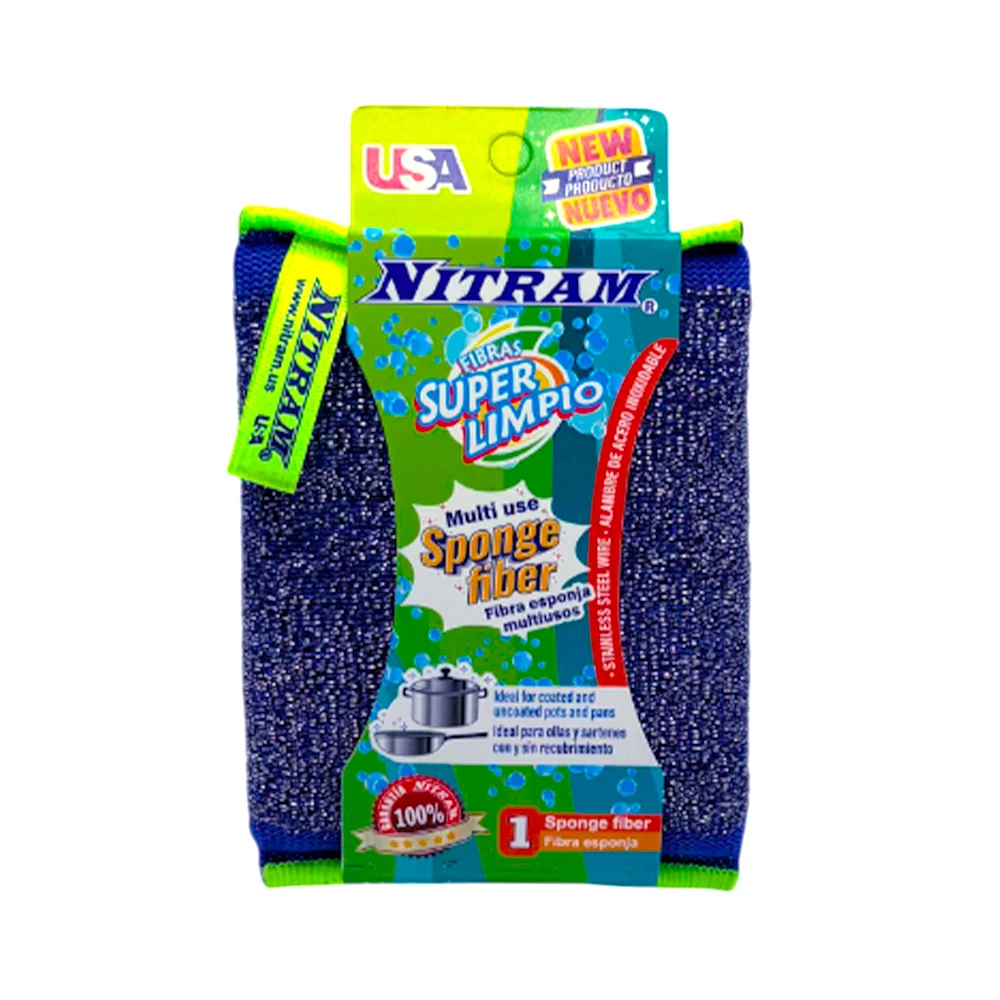 1pz esponja de cocina con fibra de acero, color surtido / fbha