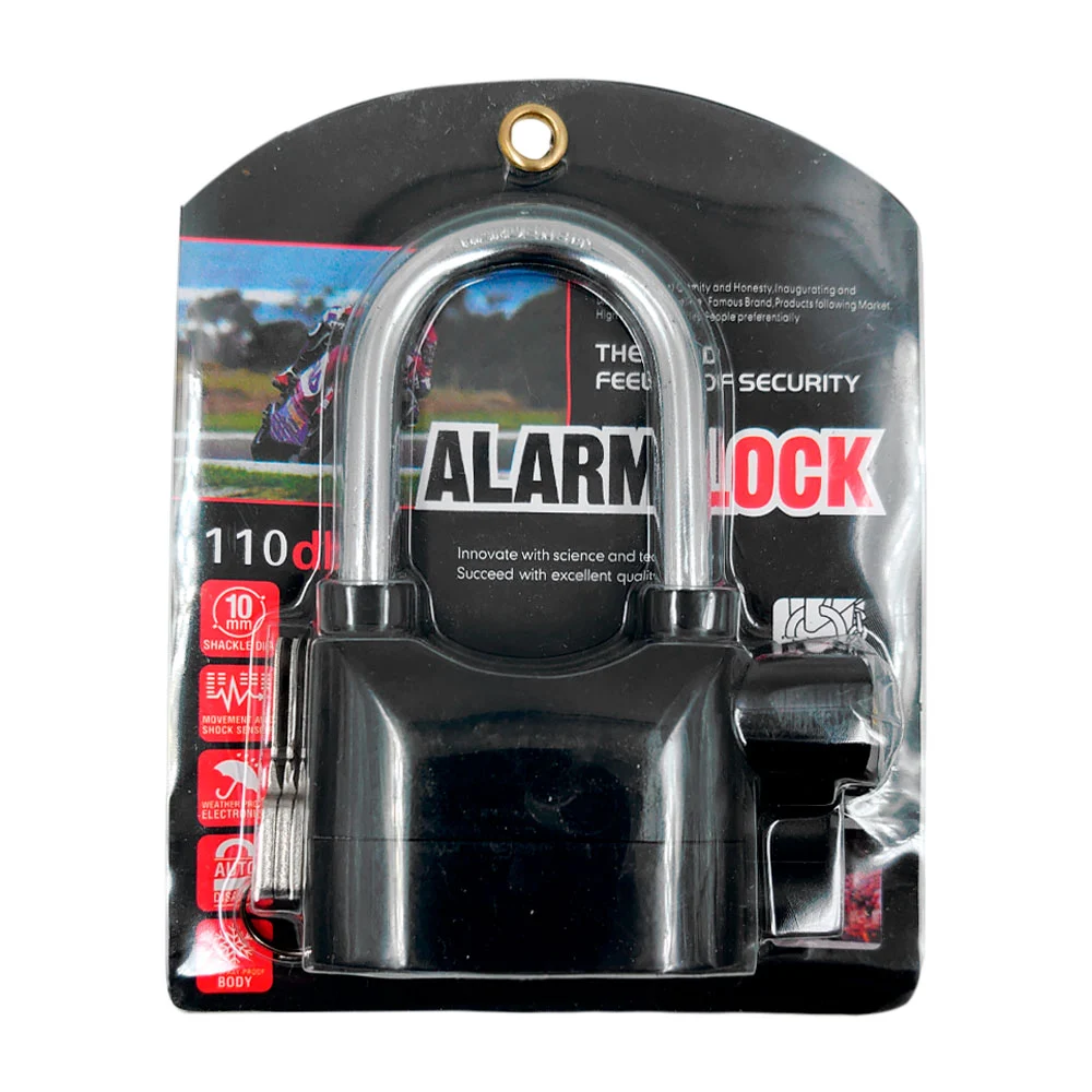 Candado de seguridad grande con alarma y juego de 3 llaves / alarm clock /000113