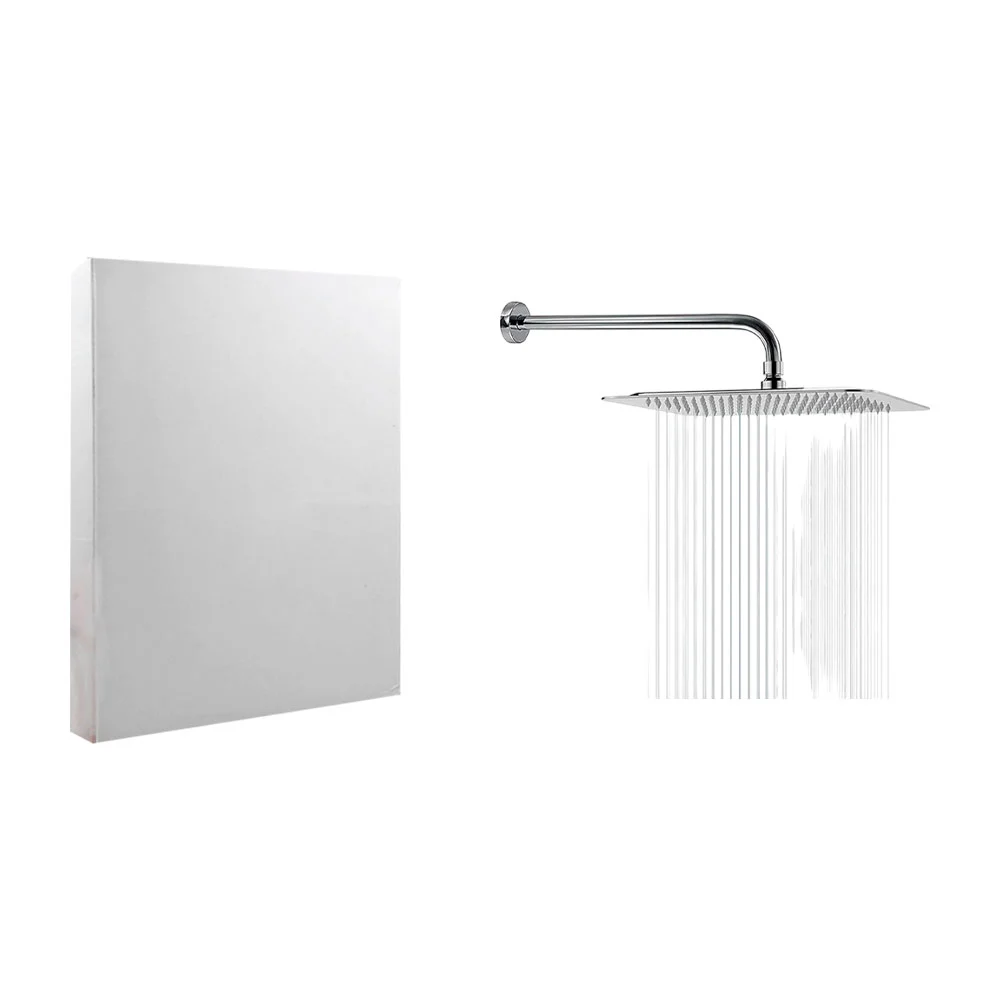 Cabezal de 8 pulgadas + brazo en tono cromado para ducha / fm-000128