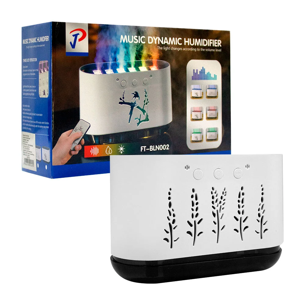 Humidificador rectangular con luces rgb, 700ml / music dynamic humidifier