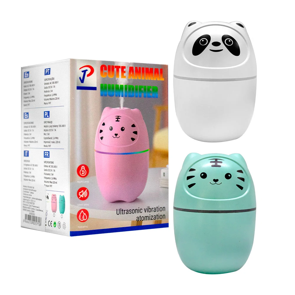 Humidificador con luces led y diseño de animales, 220ml / cute animal humidifier