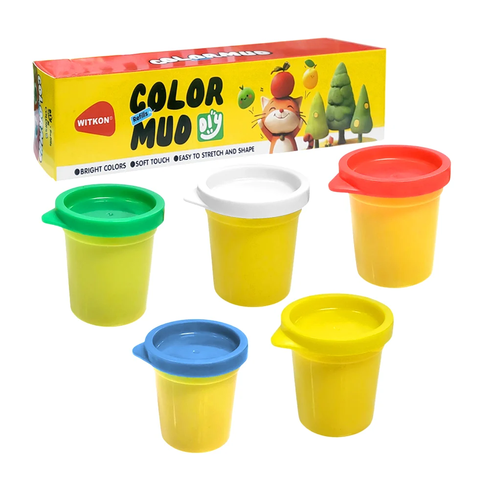 Paquete con 5 masas plastilina moldeable witkon de diversos colores / color mud / gpm-10860