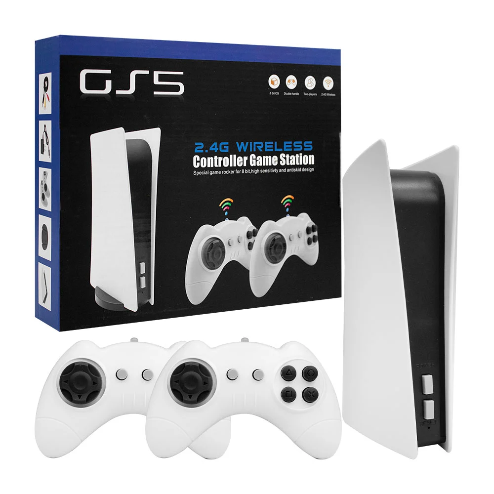 Consola gs5 con videojuegos retro con cable de 8 bits y 2 controles, 2.4g / gs5