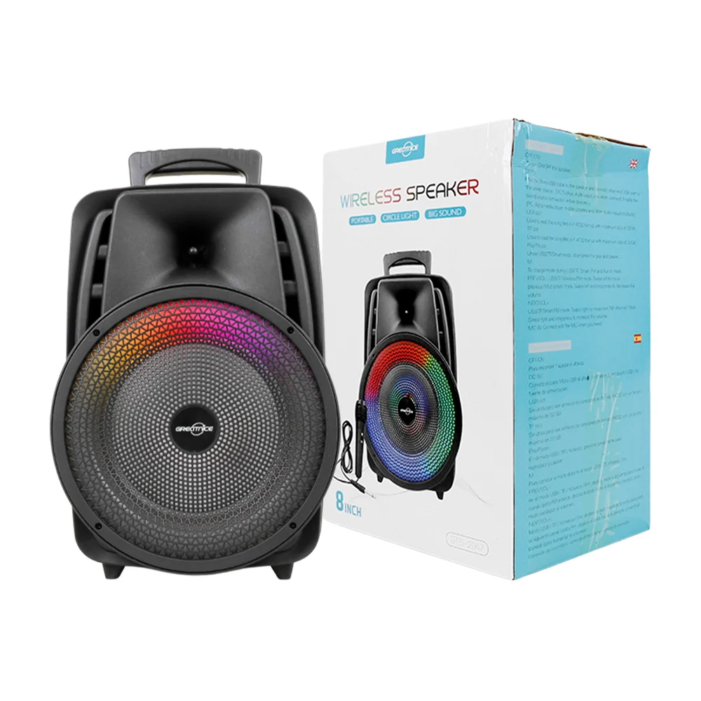 Bocina bluetooth de 8 pulgadas con ruedi...