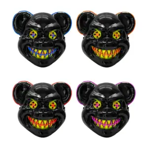 Máscara de plástico con luz y diseño de oso asesino, varios colores /…