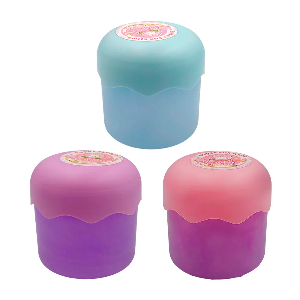Bote cilíndrico con slime brilloso, varios colores / super fun slime / h-1856