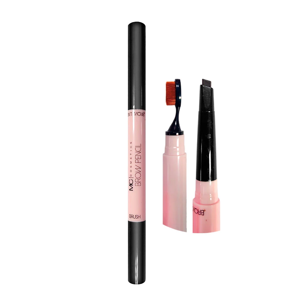 1pza Lápiz retráctil con cepillo de cerdas suaves mc cosmetics para cejas en tono café / brow pencil / hb100019