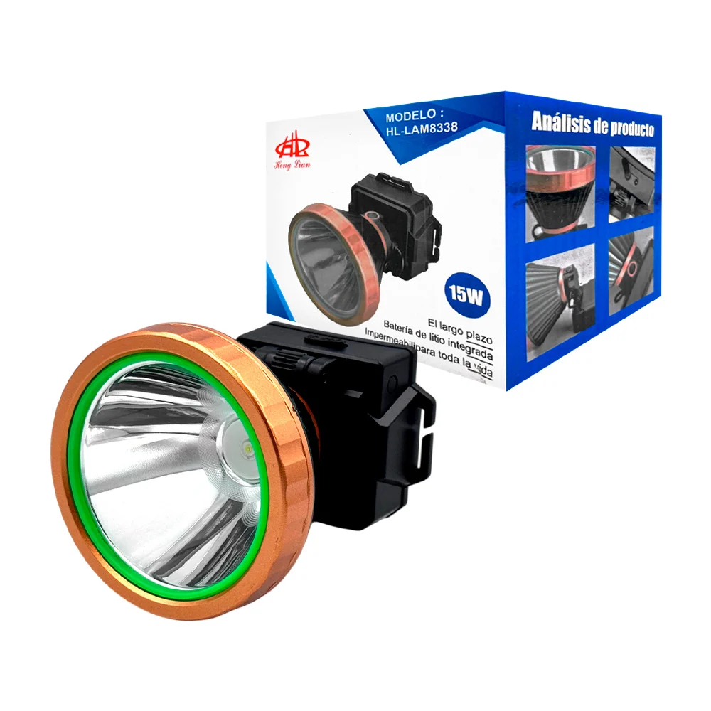 Lámpara con faro grande hl y 3 modos de luz para la cabeza, 15w / lam8338