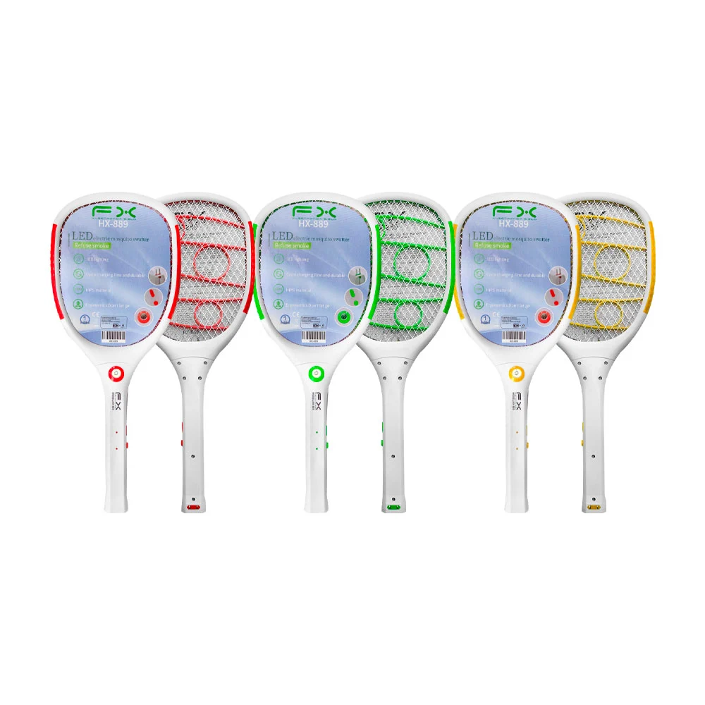 Raqueta eléctrica recargable mata mosquitos fx con diseño ergonomico / hx-889