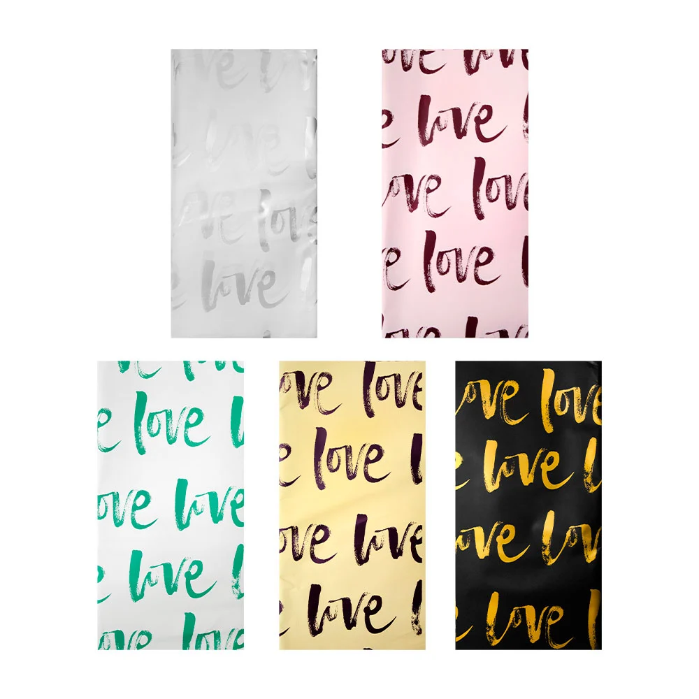 Paquete con 20 pliegos de papel coreano con frase love en degradado, variedad