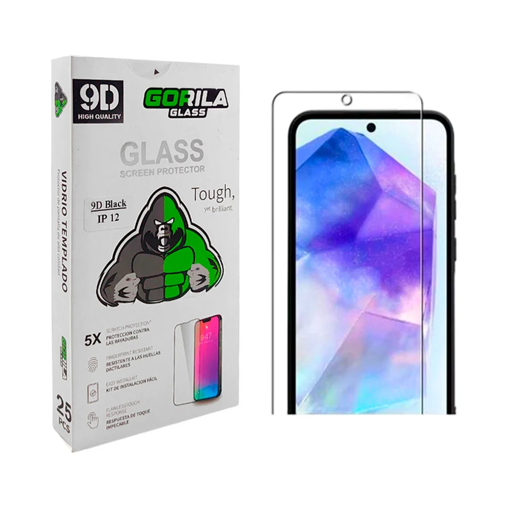 Caja con 25 micas de cristal para iphone 12 con protección gorilla glass