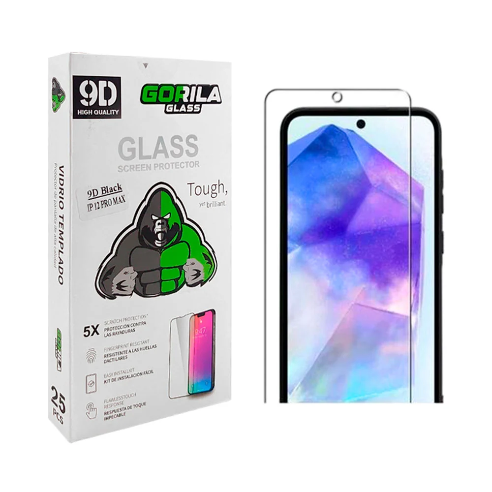 Caja con 25 micas de cristal para iphone 12 pro max con protección gorilla glass