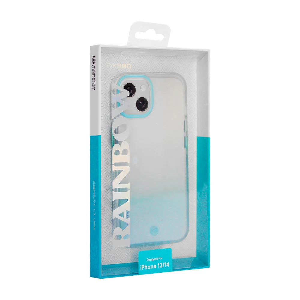 Funda de plástico para iphone 13 / 14  bicolor degradado y relieve protector