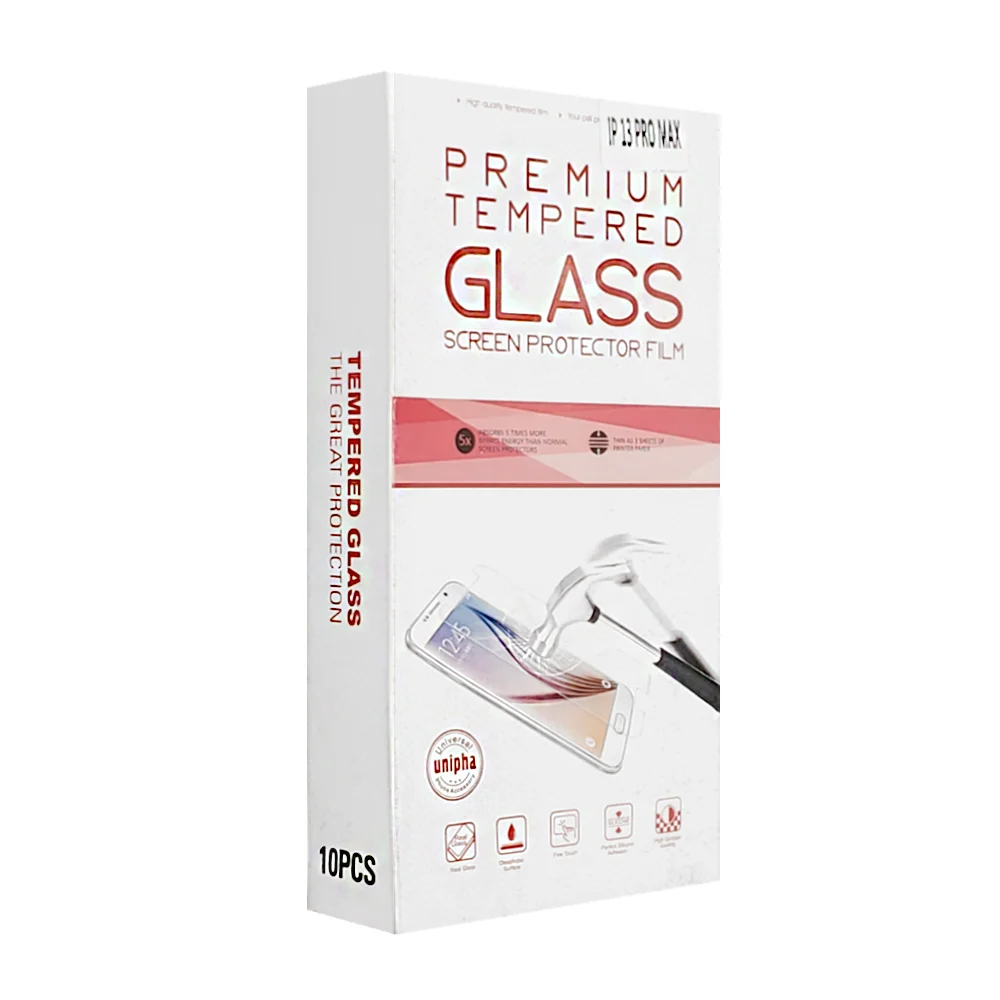 1pz mica de cristal templado normal, para iphone 13 pro max / unipha