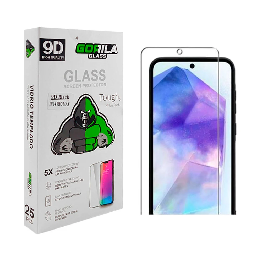 Caja con 25 micas de cristal para iphone 14 pro max con protección gorilla glass
