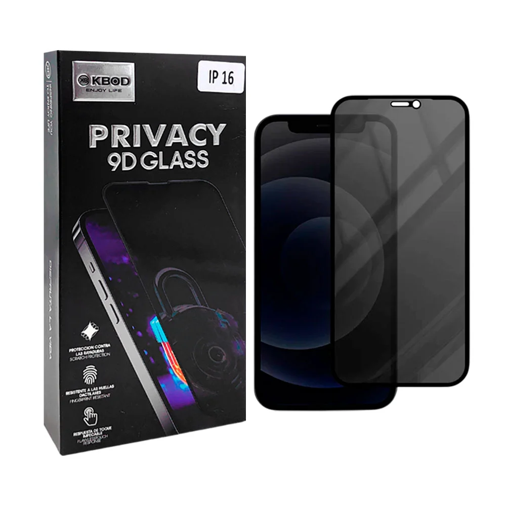 Caja con 10 micas de cristal para iphone 16 con función de privacidad / ip16.9dp
