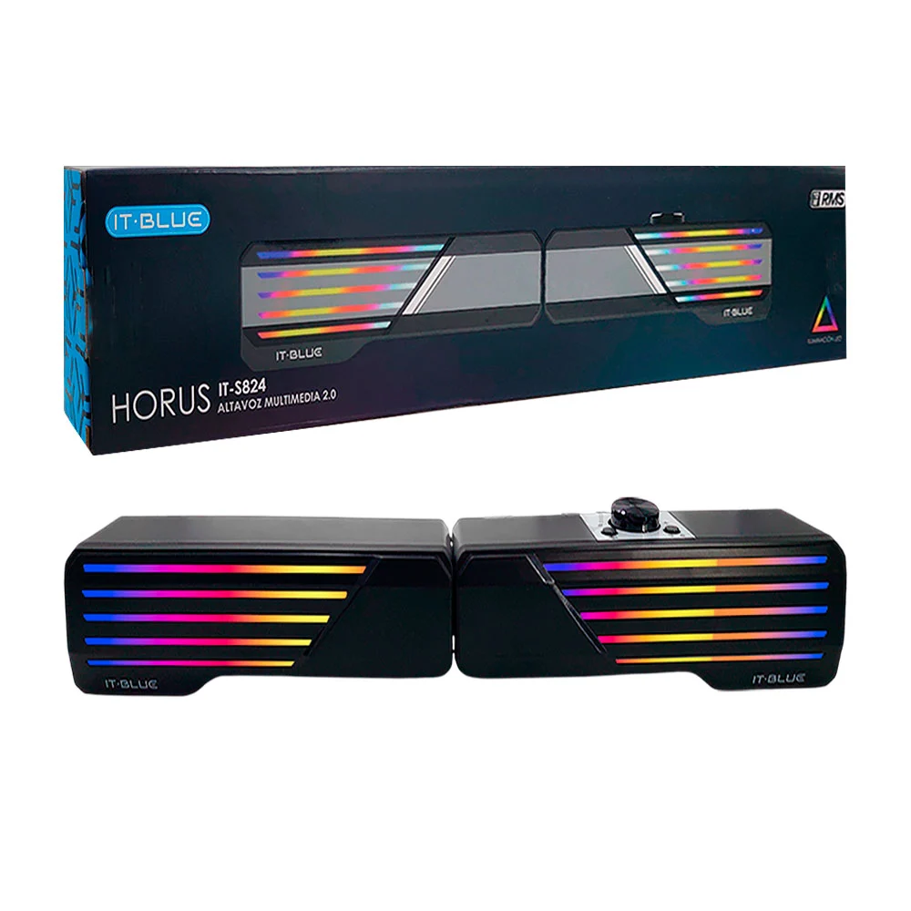 1pza Bocina alámbrica rectangular con perilla de función e iluminación led