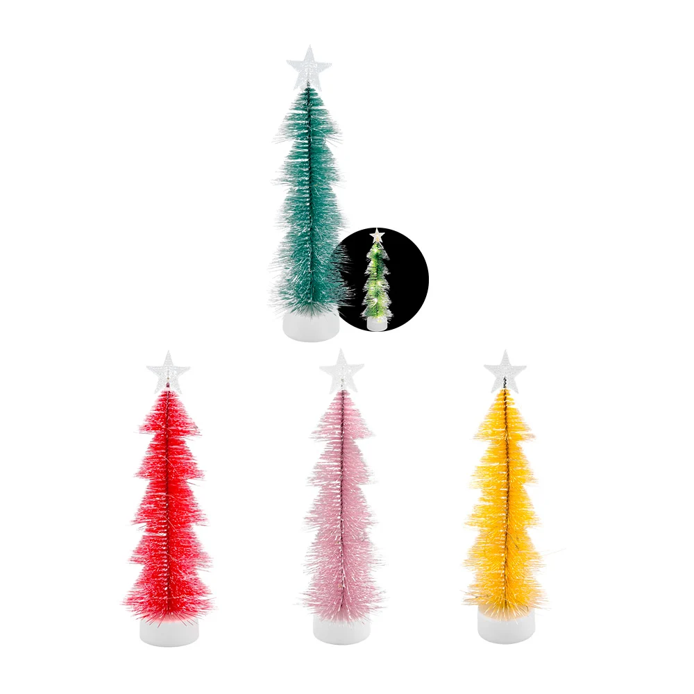 Árbol navideño decorativo, de 30cm y con base plástica led, colores varios