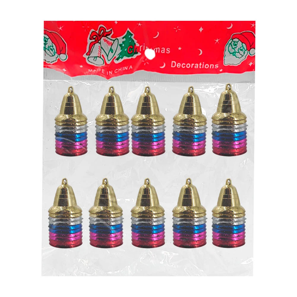 Juego de 10 paquetes con 10 mini campanas navideñas colgantes, 3.8cm / j3597