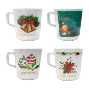 1pza Taza navideña de melamina de 9cm, variedad de modelos / j5184