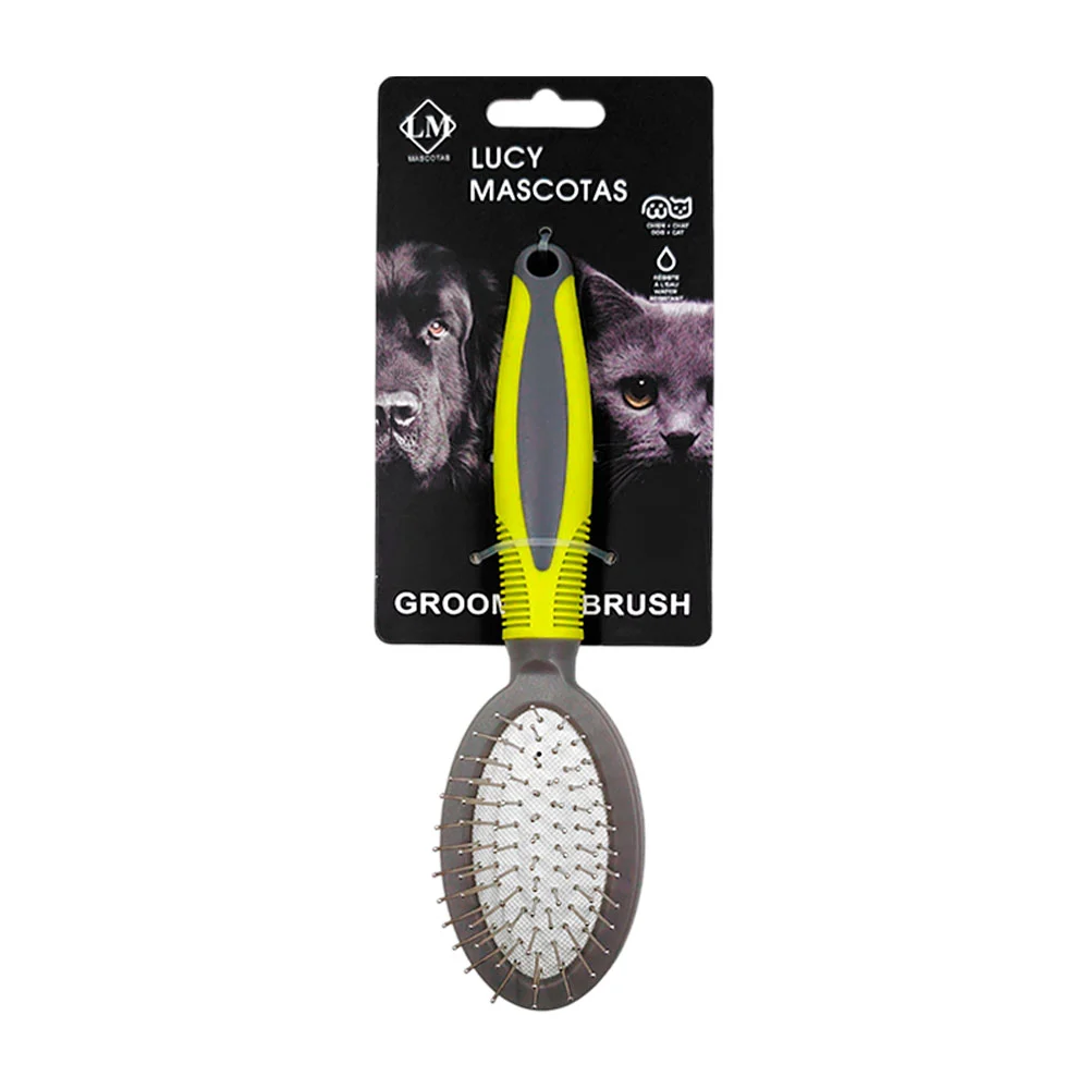 Cepillo para mascotas con cerdas metálicas suaves, mango ergonómico / jr2695
