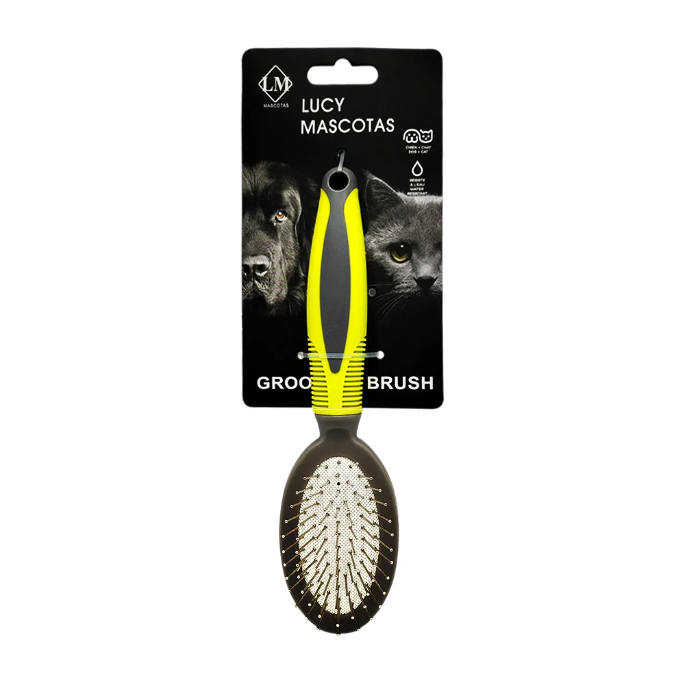 Cepillo chico doble removedor de pelo, cerdas metálicas y suaves, ergonómico