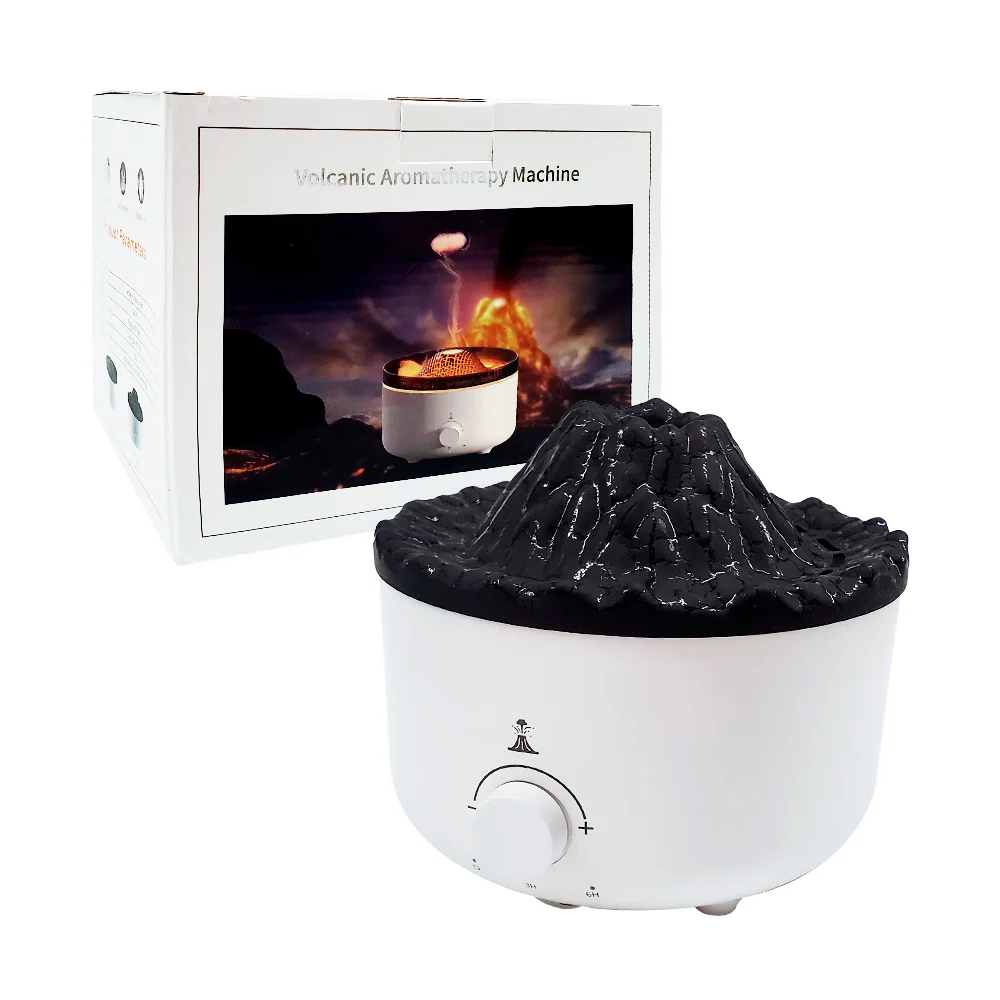 Humidificador en forma de volcán con efecto de lava + luz led y control remoto / jsq137