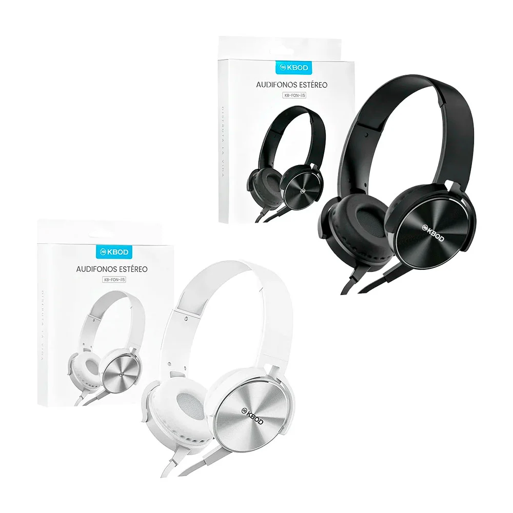 1pza Audífonos de tipo diadema, alámbricos, con función estéreo, almohadillas ergonómicas y micrófono, variedad de colores / kbod / audifonos estereo / fon-i15