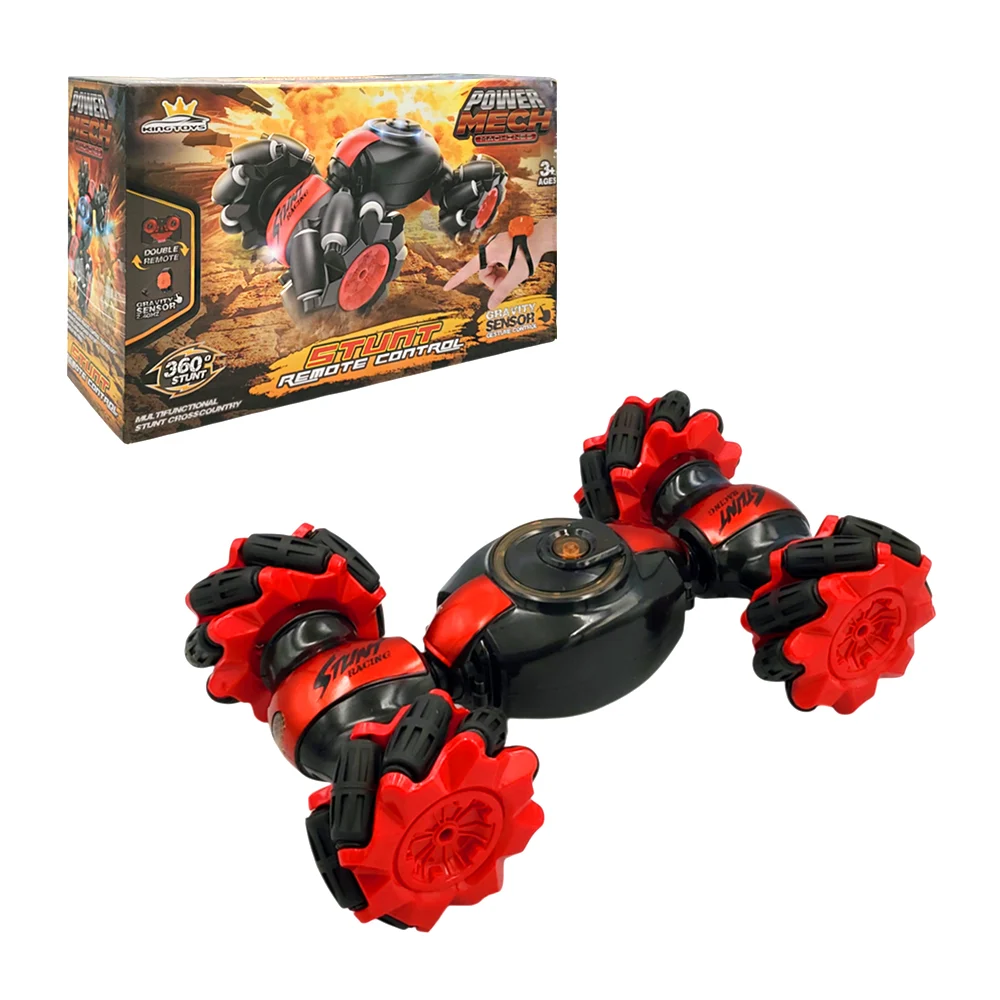 Carro stunt todo terreno con rotación 360° y luz a control remoto o pulsera inductiva, variedad de colores / lh-c026s-3