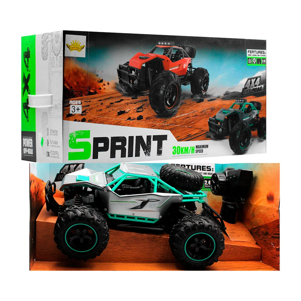 Carro spring 4x4 a control remoto con luces y llantas grandes, 2.4g / off-road
