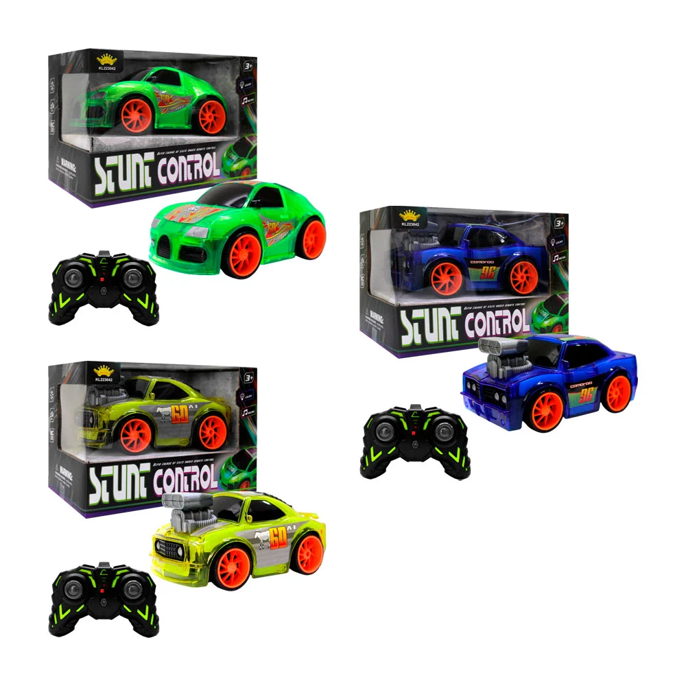 Carro stunt acrobático a control remoto con luces y música, varios colores