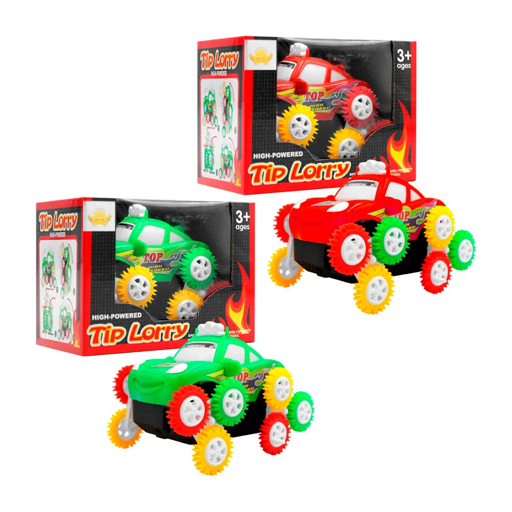 Mini carro con llantas con forma de engranajes - función a pilas / tip lorry