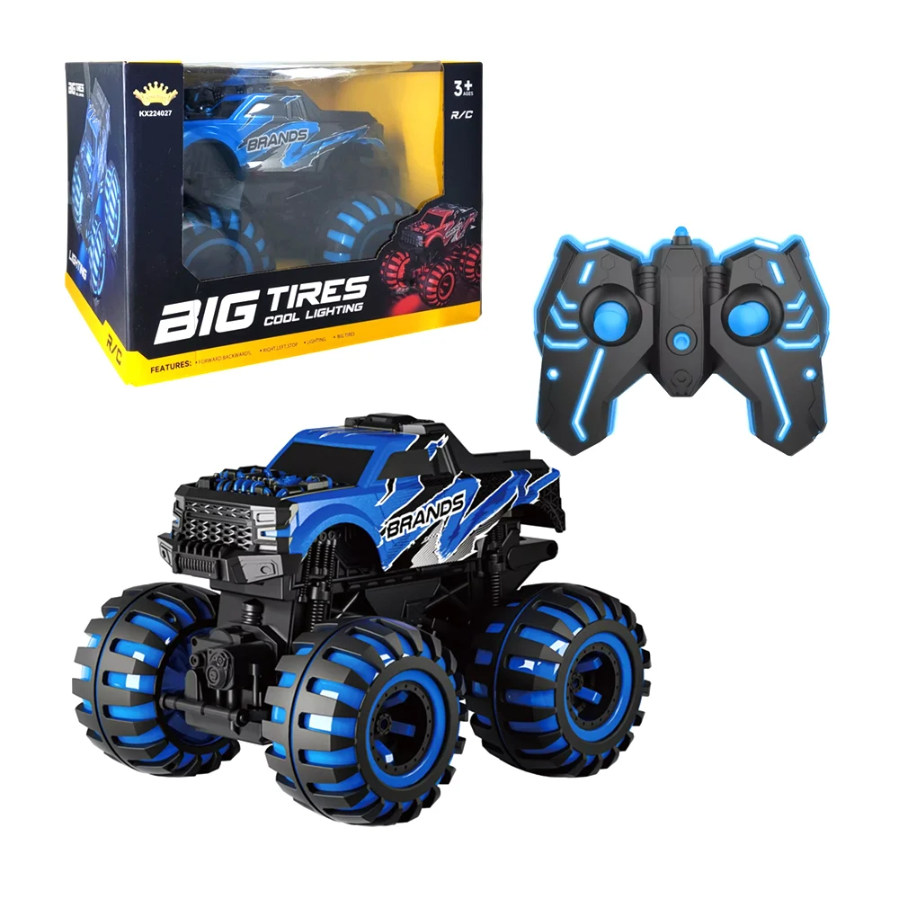 Carro monster truck a control remoto con luces led, varios colores / big tires