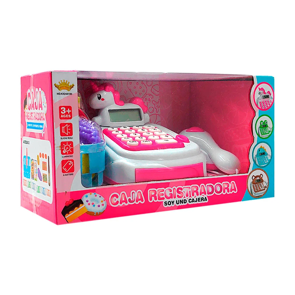 Caja registradora con diseño de animales + luces y sonido, variedad accesorios