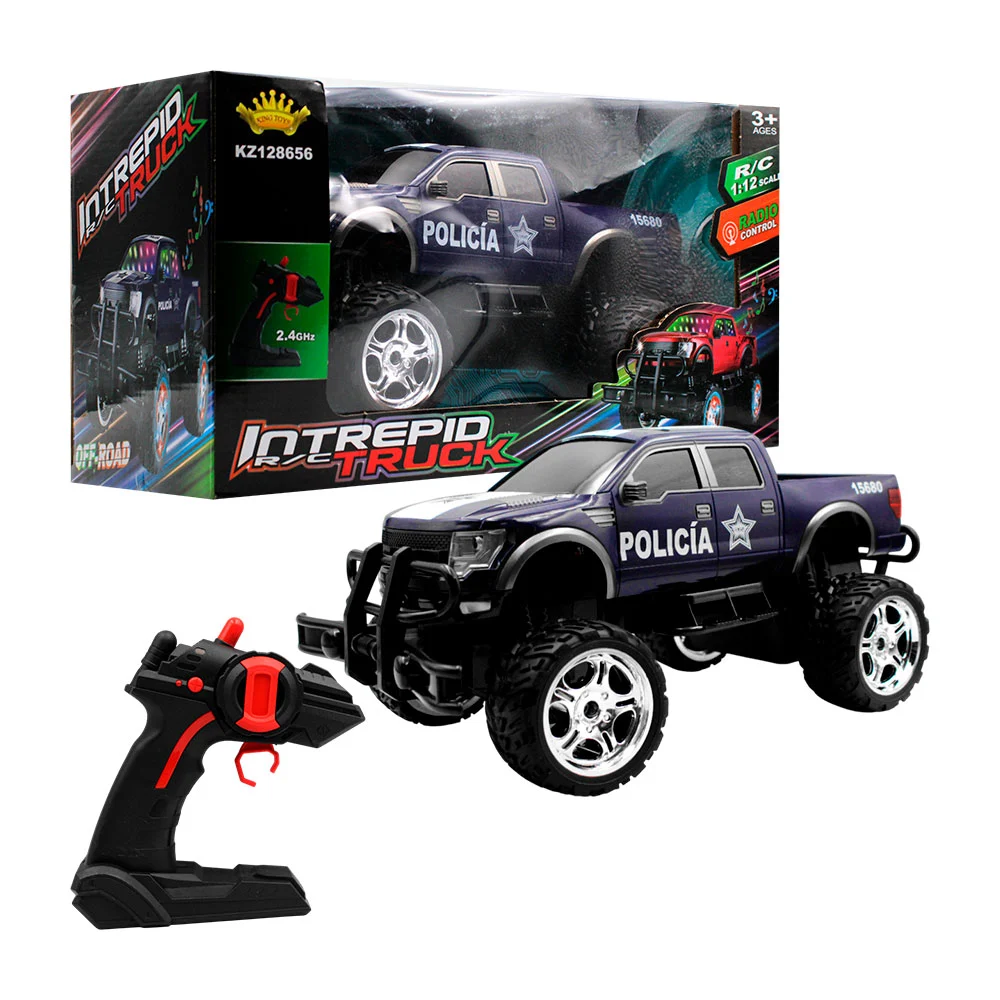 Carro camioneta de policía a control remoto con luces y sonido, scale 1:12