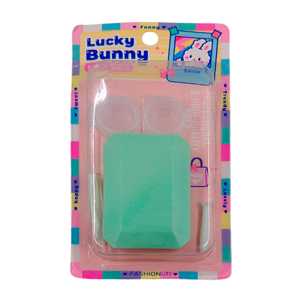 Estuche con accesorios para guardar lentes de contacto-pupilentes / lucky bunny