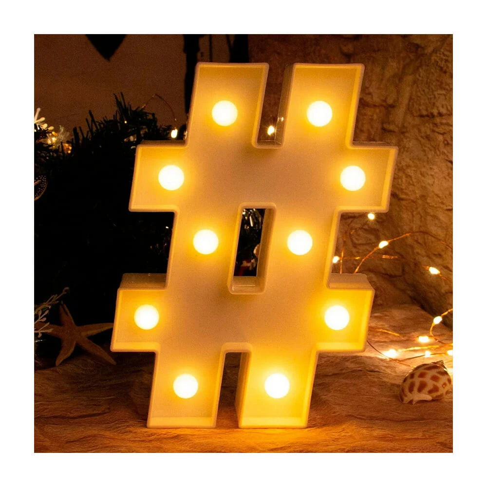 Lámpara decorativa 3D ele-gate en forma de símbolo numeral gato con luz led cálida / led.54# / led.54.#