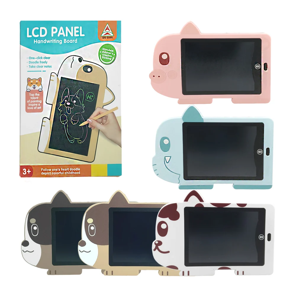 Pizarrón mágico con pantalla lcd, pluma y forma de perro, variedad de colores